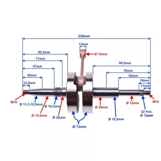 Főtengely Peugeot Buxy / Speedfight 50ccm