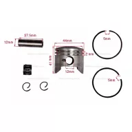 Dugattyúszett + tűgörgő Pocket Bike 44mm 49ccm