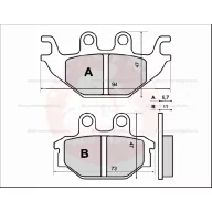 Fékbetét ( KEVLÁR ) KYMCO KXR 250-300ccm 04-05 RMS 3070 – quad / ATV fék alkatrész, cikkszám: P4716