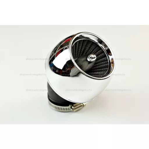 Levegőszűrő sport króm 42mm 45 fokos – robogó üzemanyag és levegő alkatrész, cikkszám: P6060