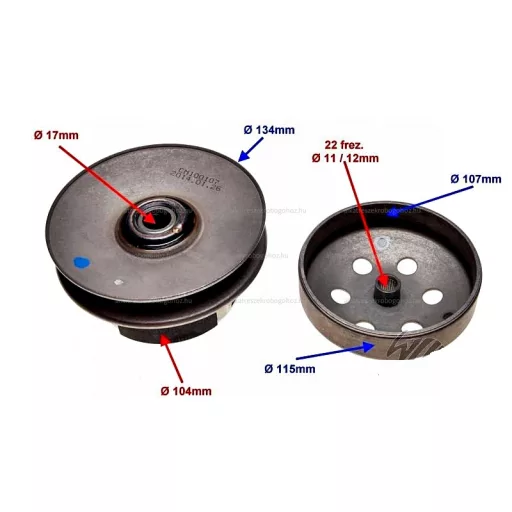 Kuplung szerkezet Piaggio Zip 4T