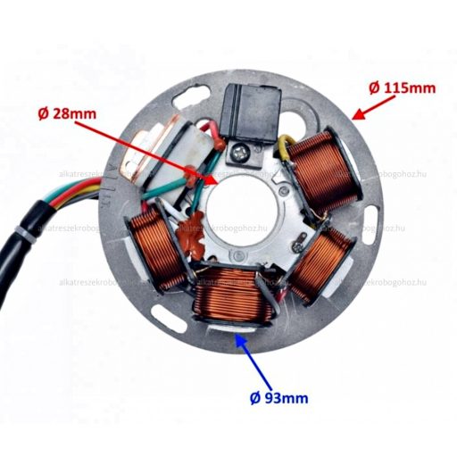 Gyújtás alaplap állórész Piaggio Vespa tip II.