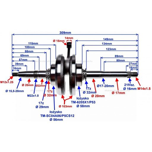 Főtengely 4T GY-6B (GY7) 150cc BN157QMJ