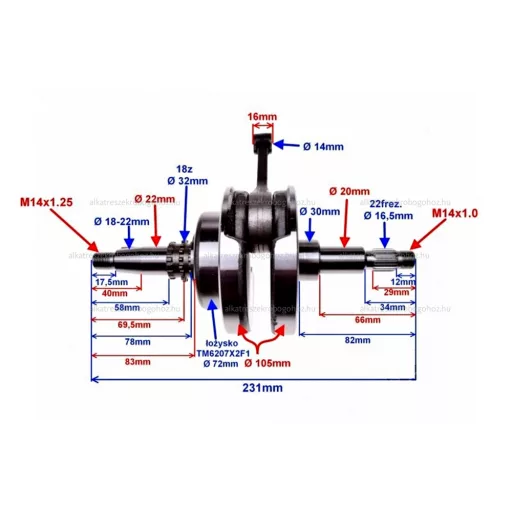 Főtengely Honda CBF150