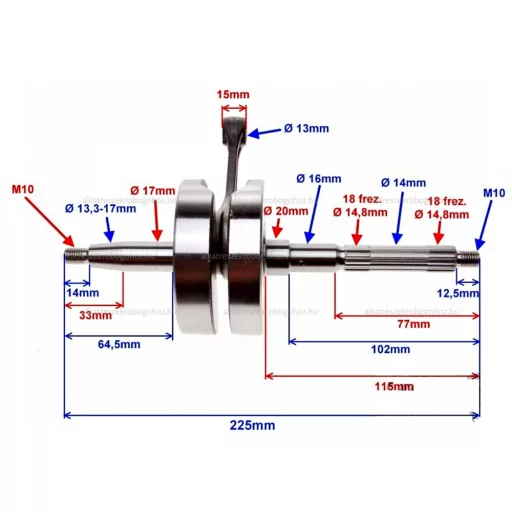 Főtengely Piaggio Zip 4T 50ccm
