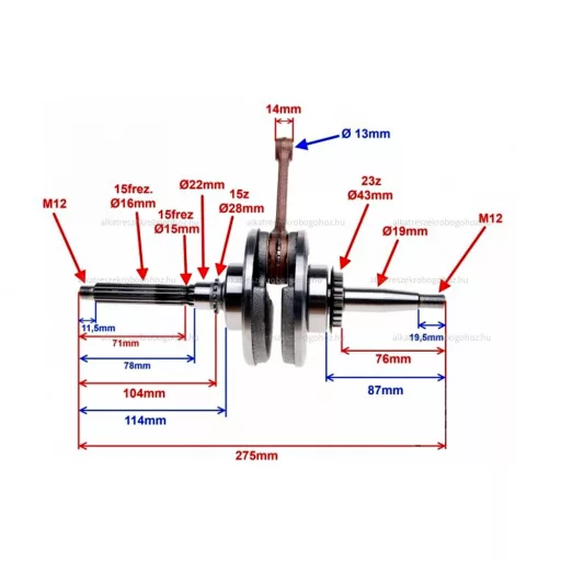 Főtengely Yamaha Cygnus 125ccm