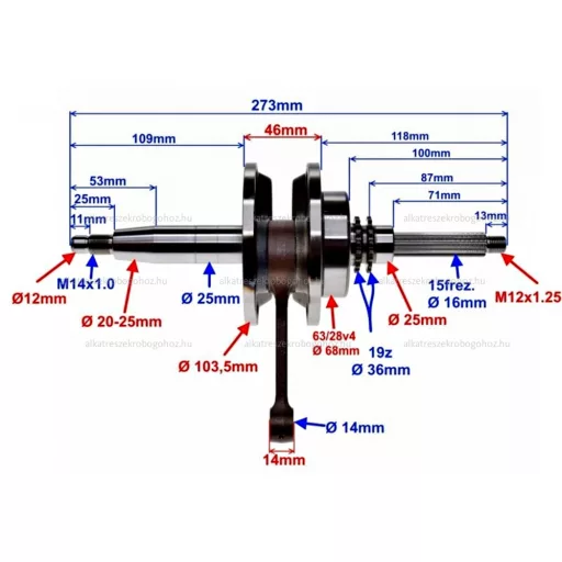Főtengely Yamaha X-max 125ccm - TAIWAN