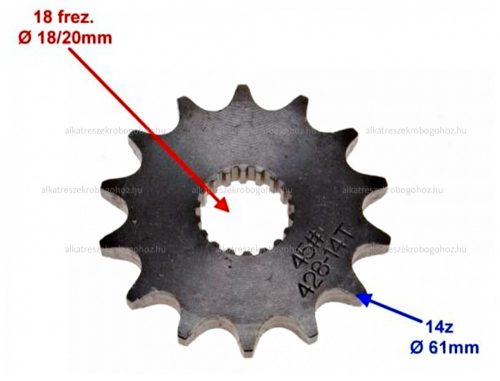 Lánckerék első 428 14 fogas Suzuki GN125