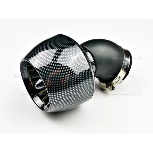 Levegőszűrő sport karbon TURBO 35mm / 42mm 45 fokos – robogó üzemanyag és levegő alkatrész, cikkszám: P11886