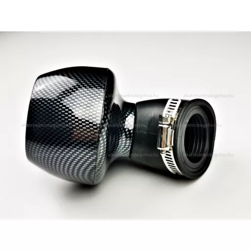 Levegőszűrő sport karbon TURBO 35mm / 42mm 45 fokos – robogó üzemanyag és levegő alkatrész, cikkszám: P11886