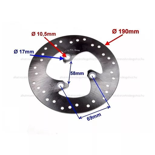 Féktárcsa hátsó 190mm