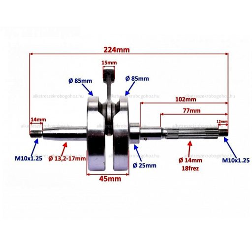 Főtengely Aprilia Scarabeo / Piaggio Liberty 50 4T