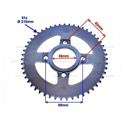 Lánckerék hátsó 428 51 fogas Romet CRS50 / CRS125