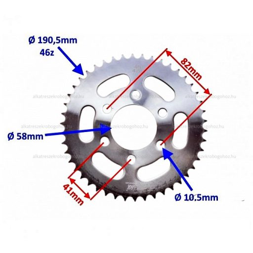 Lánckerék hátsó 428 46 fogas Keeway RKDR / Keeway RKF 125ccm
