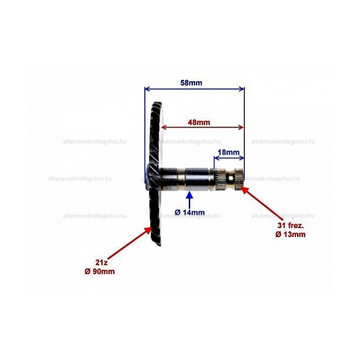 Berugó tengely Honda Dio 4T tip II.