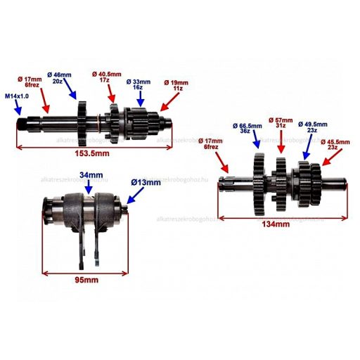 Váltó fogaskerék szett YX140
