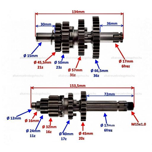 Váltó fogaskerék szett YX160