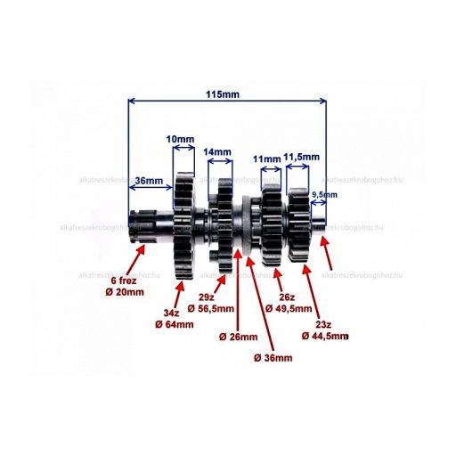 Váltó fogaskerék szett Dirt Bike 125ccm