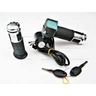   Gázkar töltöttség visszajelzővel és gyújtáskapcsolóval (skálás) EZÜST - elektromos kerékpárhoz 