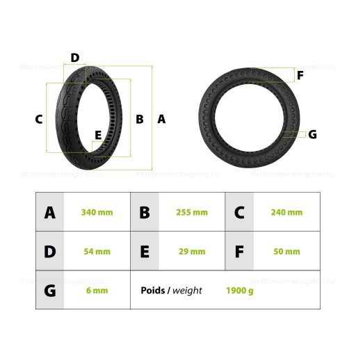 Gumiköpeny 14x2.125 tömör