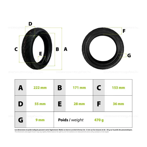 Gumiköpeny roller 8.5X2 (50/75-6.1) CHAOYANG – elektromos roller gumik és belsők alkatrész, cikkszám: P13158