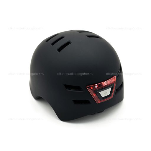 Bukósisak rollerhez LED világítással, fekete – PC (polikarbonát) héj állítható méret