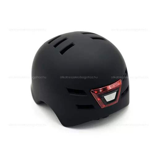Bukósisak rollerhez LED világítással, fekete - PC (polikarbonát) héj állítható méret – elektromos roller bukósisak és védelem alkatrész, cikkszám: P13455
