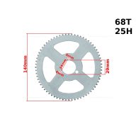   Lánckerék hátsó Pocket bike 68 fogas 25H - vékony lánchoz