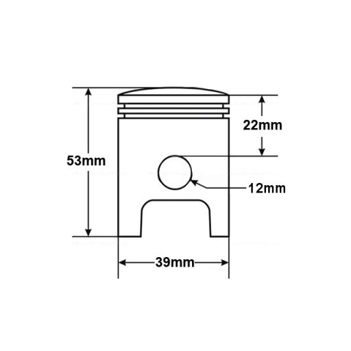 Hengerszett 2T Sym Jet / Mask / Red Devil / Shark 50ccm 39mm 12 mm-es csapszeggel