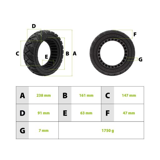 Tömör gumi 90/65-6.5 Dualtron Thunder / Ultra / Storm / Zero 11X