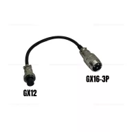 Töltő átalakító adapter GX16-3P papa csatlakozóról GX12-3P mama csatlakozóra – elektromos roller akkumulátor és töltés, cikkszám: P14174