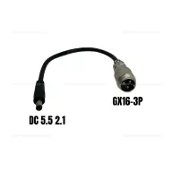 Töltő átalakító adapter GX16-3P papa csatlakozóról DC 5.5 2.1mm mama csatlakozóra – elektromos roller akkumulátor és töltés, cikkszám: P14177