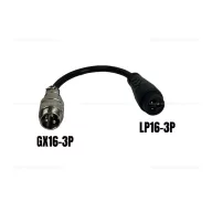 Töltő átalakító adapter GX16-3P papa csatlakozóról to LP16-3P mama csatlakozóra – elektromos roller akkumulátor és töltés, cikkszám: P14179