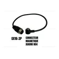 Töltő átalakító adapter GX16-3 papa csatlakozóról Xiaomi Mi4 mágneses csatlakozóra – elektromos roller akkumulátor és töltés, cikkszám: P14180