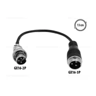 Töltő átalakító adapter GX16-3P-ről GX16-2P Nami csatlakozóra – elektromos roller akkumulátor és töltés, cikkszám: P14182