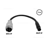 Töltő átalakító adapter GX16-3P-ről Julet 3P csatlakozóra – elektromos roller akkumulátor és töltés, cikkszám: P14183