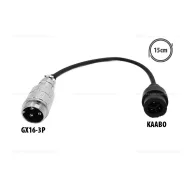 Töltő átalakító adapter GX16 3P-ről Kaabo csatlakozóra – elektromos roller akkumulátor és töltés, cikkszám: P14186