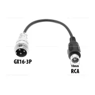 Töltő átalakító adapter GX16-3P-ről RCA 10mm-re – elektromos roller akkumulátor és töltés, cikkszám: P14188