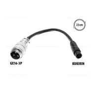 Töltő átalakító adapter GX16-3P-ről Kukirin csatlakozóra – elektromos roller akkumulátor és töltés, cikkszám: P14190