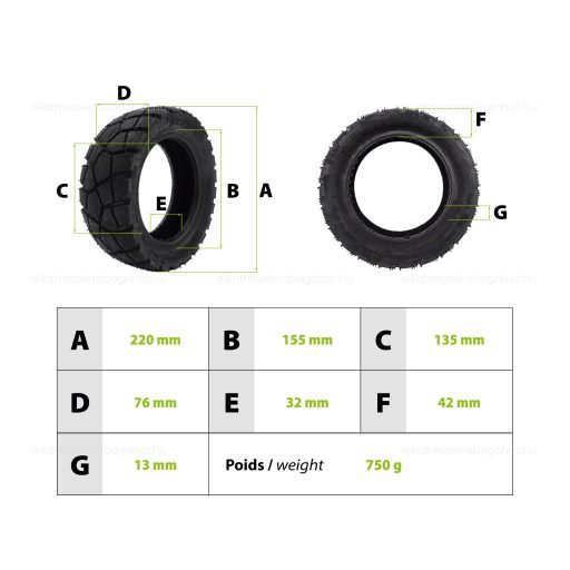 Gumiköpeny Kukirin G2 Pro (2024 verzió) rollerhez – 9x3.00-5.5