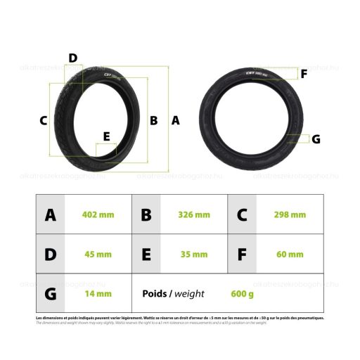 Gumiköpeny 16x2.125 (tömlős)