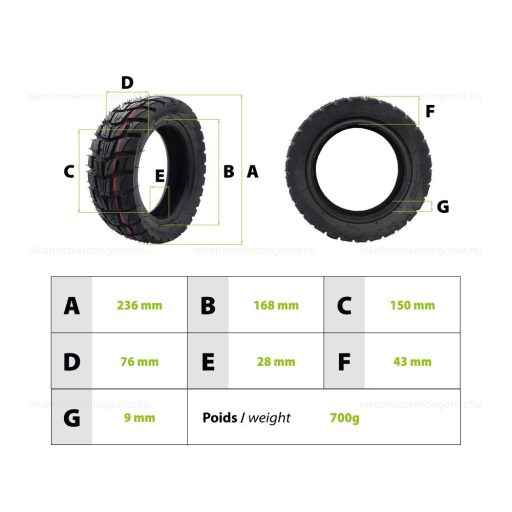 Offroad gumiköpeny Kaabo 80/65-6 Zero 10X (tömlős)