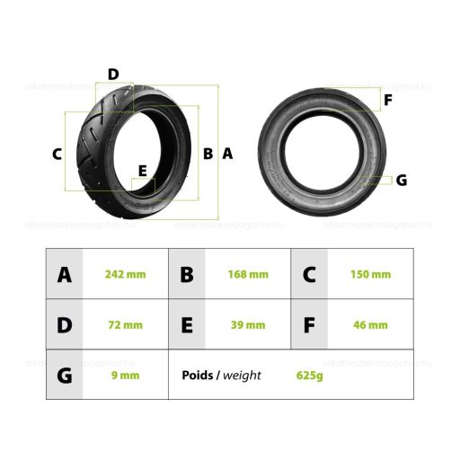 Gumiköpeny Voltek V8 Kugoo M4 10X3 (tömlős)