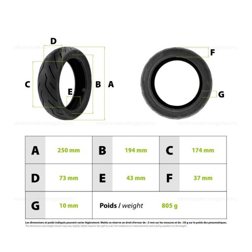 Gumiköpeny Ninebot P100 / P65 10.5x2.75 (tömlős)