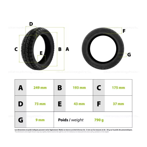 Gumiköpeny Ninebot P100 / P65 10.5x2.75 (tömlős) – elektromos roller gumik és belsők alkatrész, cikkszám: P14326