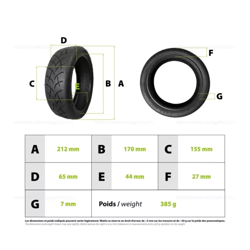 Gumiköpeny Dualtron Mini 8.5x2 (tömlős) – elektromos roller gumik és belsők alkatrész, cikkszám: P14330