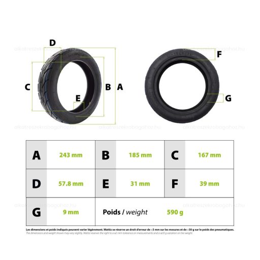 Gumiköpeny Ninebot 10x2.125-6.5 (tömlős)