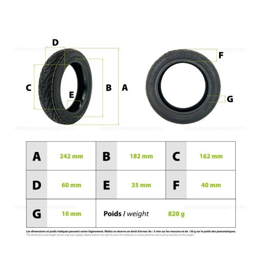 Gumiköpeny Ninebot G30 / Vmax 60/70-6.5 (GEL defekttűrő, tömlős)