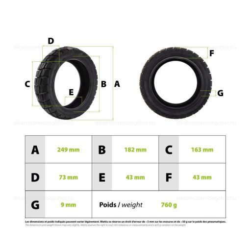 Offroad gumiköpeny Urbanglide E-cross 10x2.75-6.5 (tömlős)