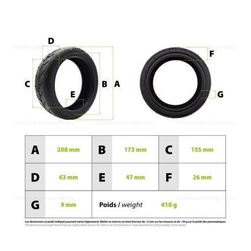 Gumiköpeny tömlős Xiaomi Mi3 Lite / Mi4 Lite (első generáció) 230x50